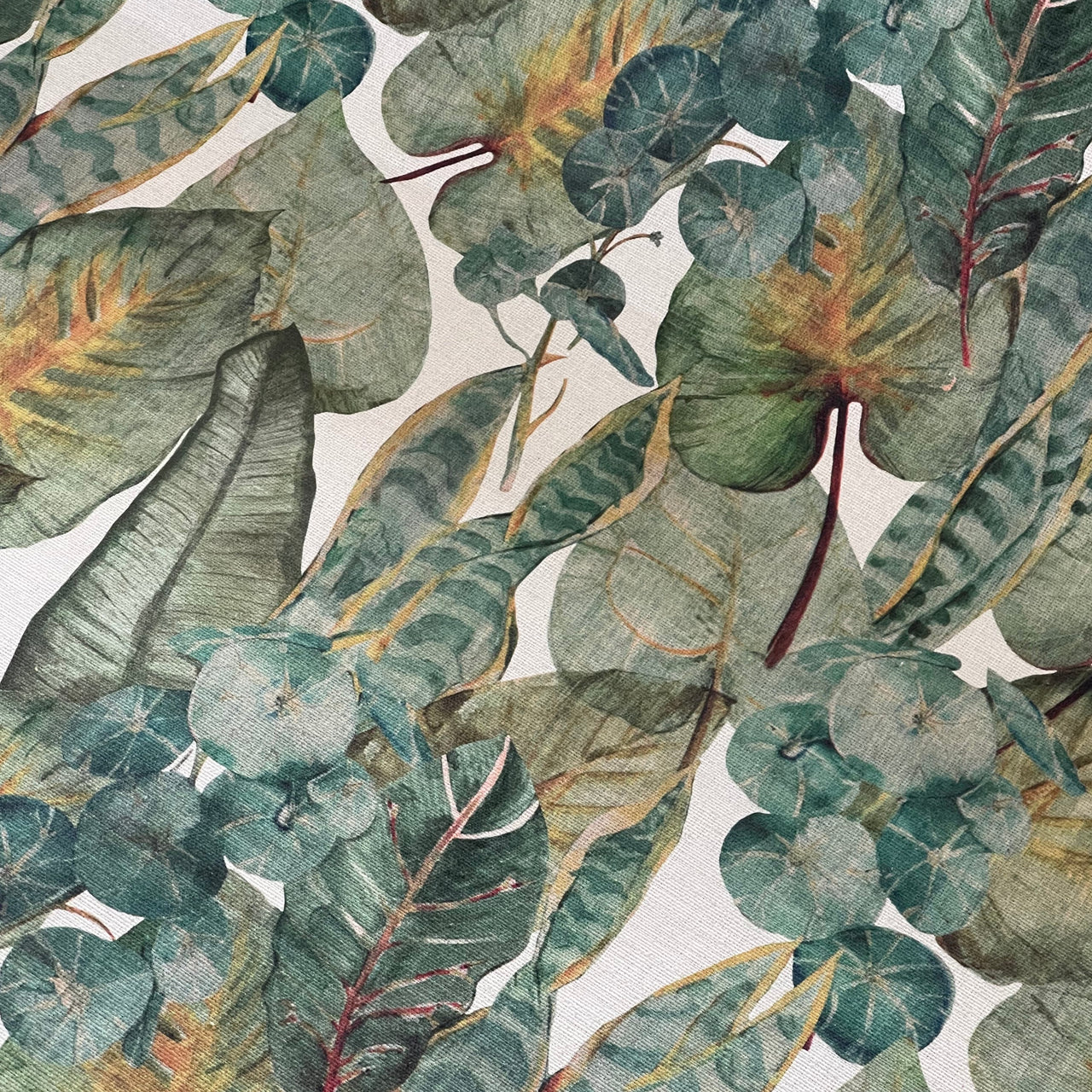 Green Leaves Botanical Roman Blinds / Pattern Tropical Oasis - Houseplants / Custom - Made to Measure / Home Decor
