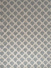 Thumbnail for Savoy Medallion Home Decor Fabric – Linen Effect Cotton, Blue Gold Design – Upholstery, Cushions & Drapery