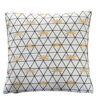 Thumbnail for Dragonfly Gold Metallic White Black Cushion Cover Check Stripes Geometric Nordic