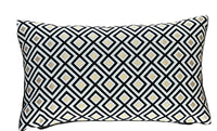 Thumbnail for Blocks Black White Gold Metallic Cushion Cover Check Stripes Geometric Nordic