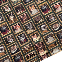 Thumbnail for Quirky Baroque Pair of Curtains Royal Cats Made to Measure Custom Drapes Bespoke Home Décor