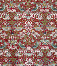 Thumbnail for Custom William Morris Roman Blinds / Red and Green Cotton with Strawberry Thief Pattern - Made to Measure for Home Decor