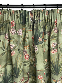 Thumbnail for Vintage-Style Goose Botanical Cotton Pair of Curtains - Custom Made to Measure