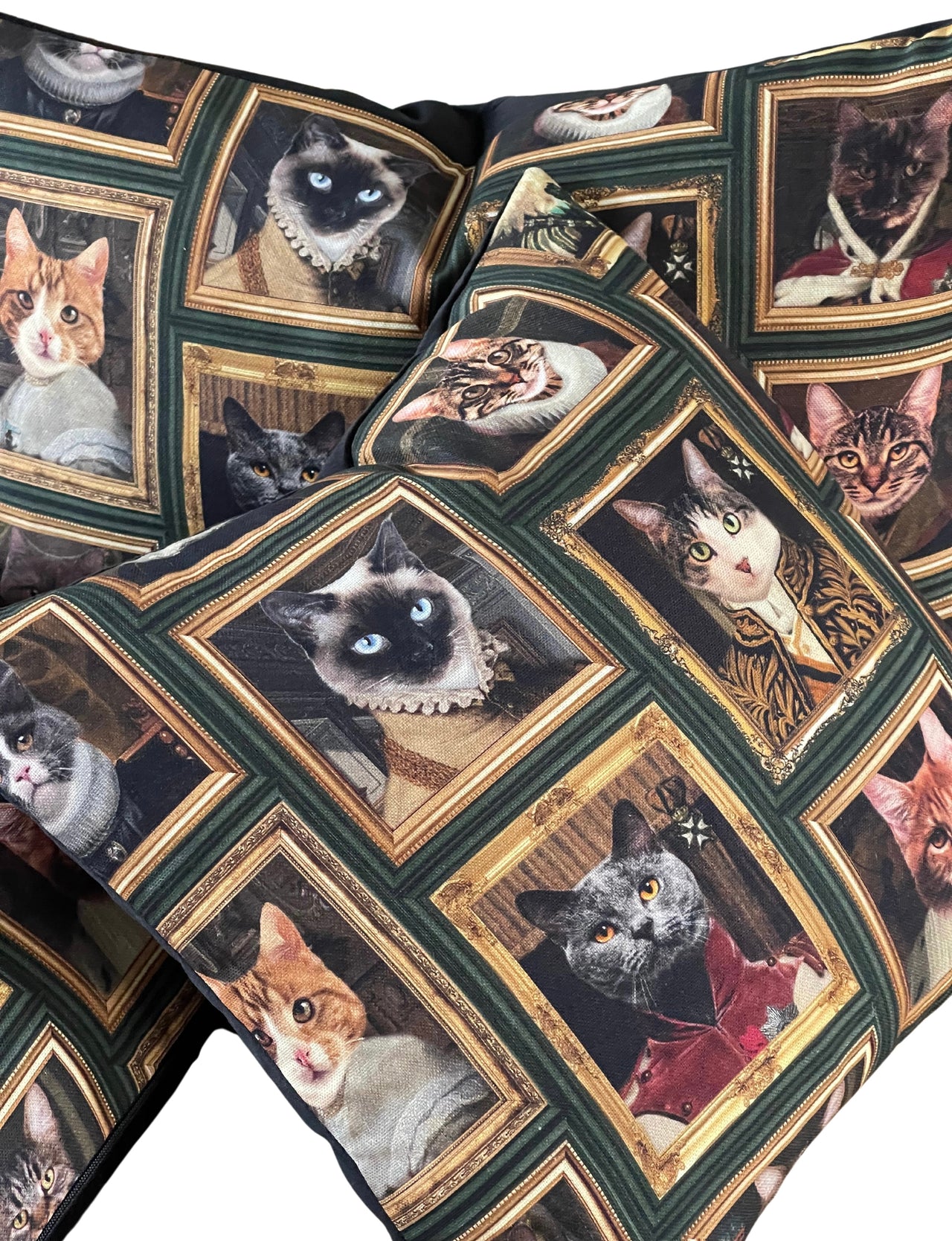 Baroque Royal Cats Cushion Cover Quirky Eclectic Home Décor