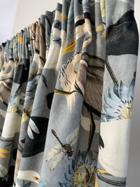 Thumbnail for Grey Herons Cotton Fabric / Pair of Curtains / Pencil Pleat / Custom - Made to Measure / Bespoke Home Decor