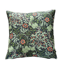 Thumbnail for William Morris Cushion Cover Green Seaweed Floral Vintage Design with Orange Flowers Home Decor