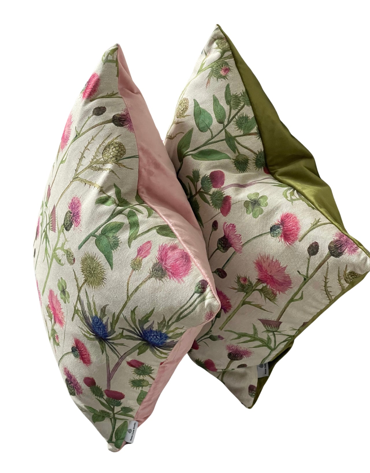 Thistle and Clover Cushion Cover - Scottish Inspired Floral Botanical Cotton Linen Look Home Decor