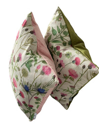 Thumbnail for Thistle and Clover Cushion Cover - Scottish Inspired Floral Botanical Cotton Linen Look Home Decor