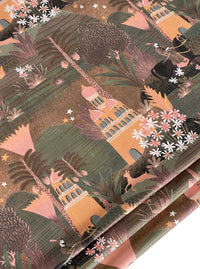 Thumbnail for Desert Palms Boho Fabric – Exotic Cotton for Roman Blinds & Curtains | Babylon Design