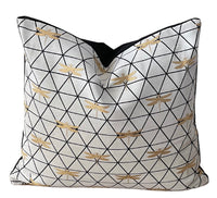 Thumbnail for Dragonfly Gold Metallic White Black Cushion Cover Check Stripes Geometric Nordic