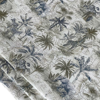 Thumbnail for Luxury Safari Decor Fabric – Monochrome Animal Map – Curtain and Blind Making – Natural Cotton