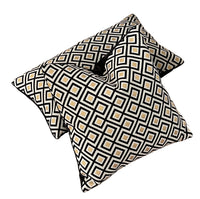 Thumbnail for Blocks Black White Gold Metallic Cushion Cover Check Stripes Geometric Nordic