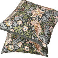 Thumbnail for Strawberry Thief Decor / William Morris Blue Cushion Cover - Bird Pattern Decorative Throw Pillow