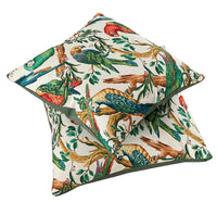 Thumbnail for Parrots Cushion Cover Tropical Birds in Jungle Life with Tree and Leaf Design