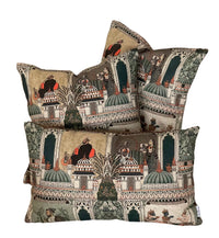 Thumbnail for Raj Mahal Cushion Covers – Organic Cotton with Indian Motifs, Gods, Pagodas & Floral Patterns – Oriental Style Home Decor