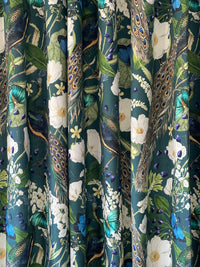 Peacock Printed Cotton Fabric by Meter / Botanical Floral Pattern Bird ...