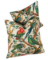 Thumbnail for Parrots Cushion Cover Tropical Birds in Jungle Life with Tree and Leaf Design