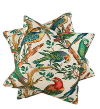 Thumbnail for Parrots Cushion Cover Tropical Birds in Jungle Life with Tree and Leaf Design