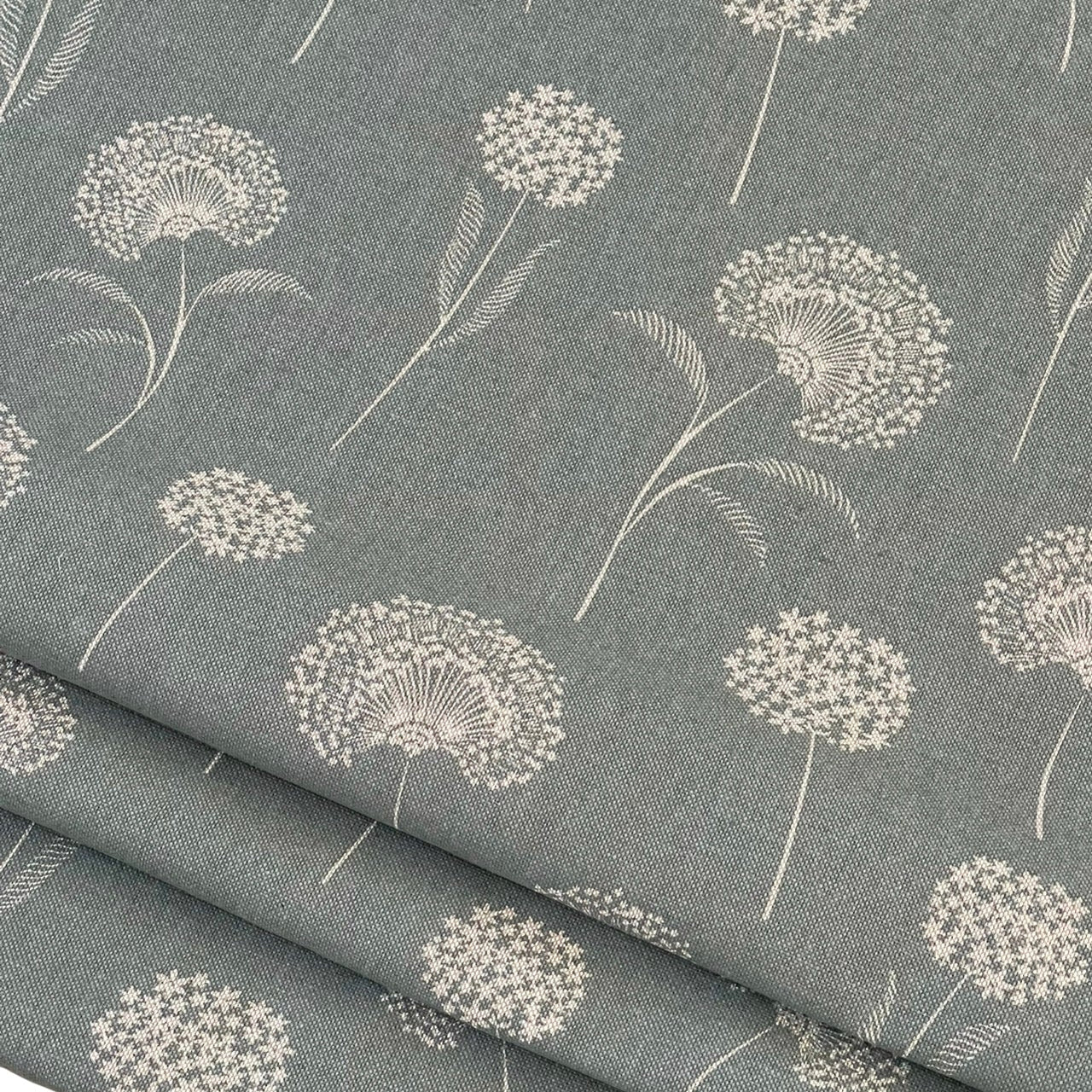 Elegant Dandelion Fabric - Premium Linenlook in Soft Green, Botanical Pattern for Upholstery, Drapery & Crafts