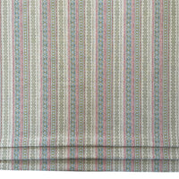 Thumbnail for Rustic Striped Fabric –  Soft Red, Blue, Mustard Geometric Country Style Cotton Linen for Home Decor