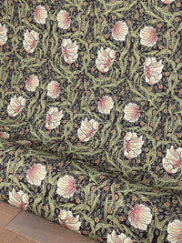Thumbnail for Vintage Style William Morris Fabric - Pimpernel Pattern with Tulips - Cotton Print, Sold by the Meter