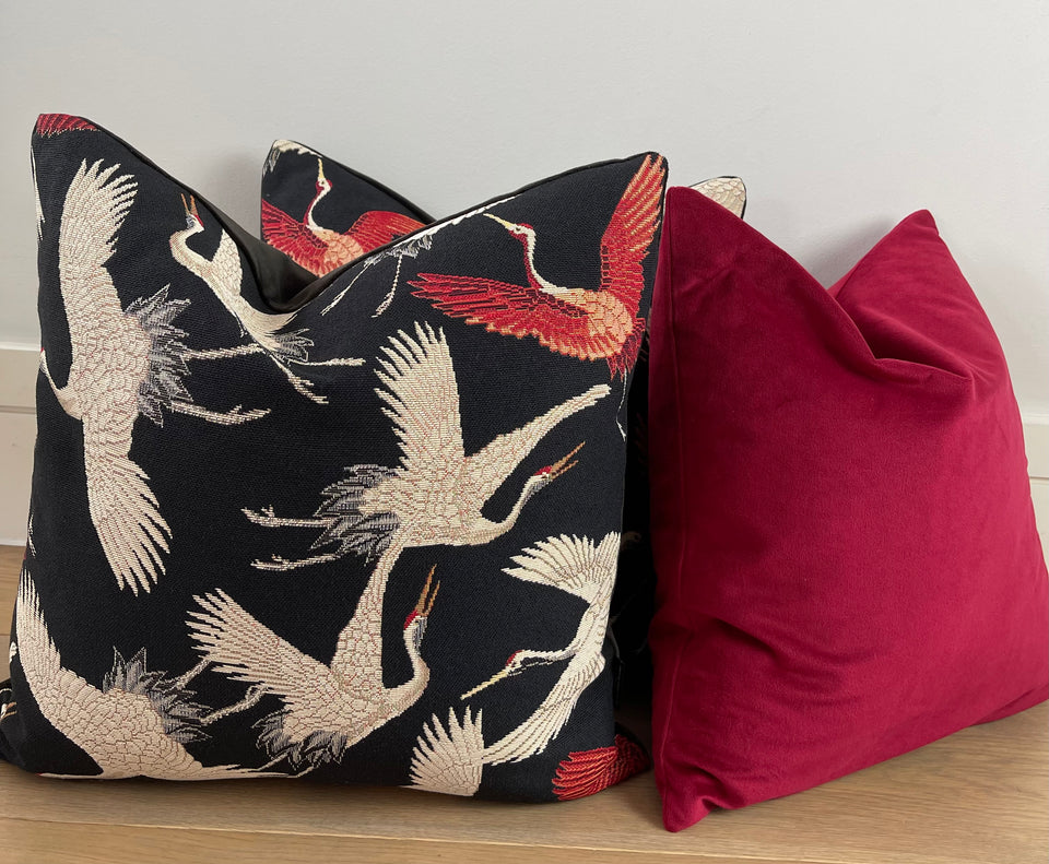 Highams 2 x Linen Frill Cushion Cover Filled Sofa, 45 x 45cm