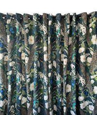 Thumbnail for Teal Peacock Pair of Curtains - Pencil Pleat or Eyelet - Custom Made Drapes / Home Decor - Nature-Inspired Window Treatments