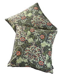 Thumbnail for William Morris Cushion Cover Green Seaweed Floral Vintage Design with Orange Flowers Home Decor