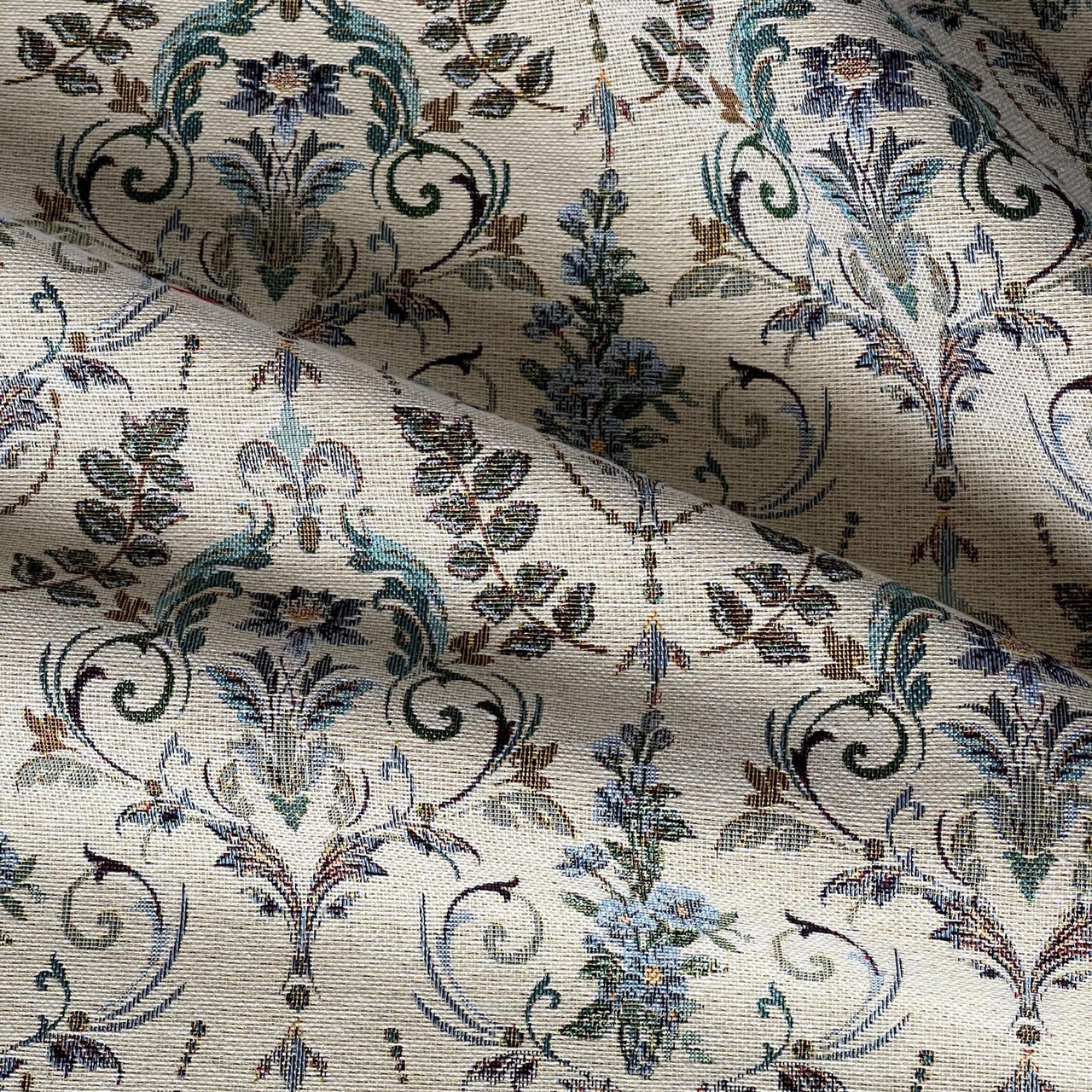 Soft neutral floral fabric for cushions