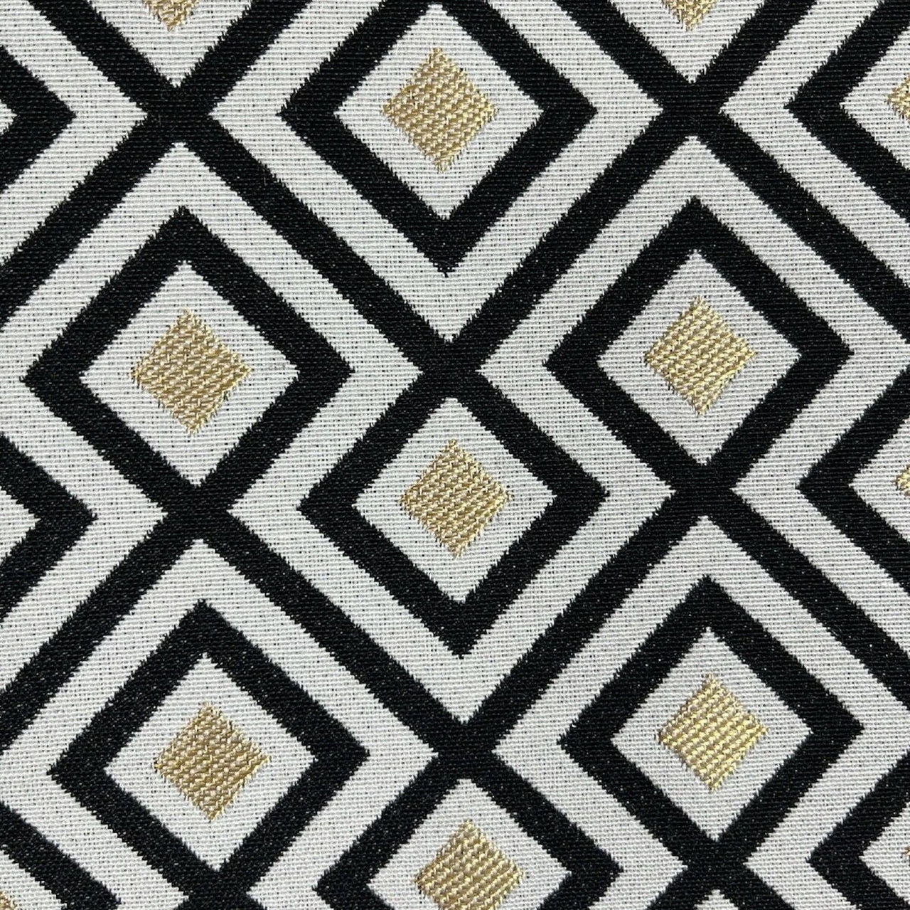 Diamond geometric woven upholstery fabric.
