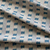 Thumbnail for Rustic coastal fabric with woven navy and cream stripes