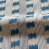 Thumbnail for Light upholstery fabric with indigo stitched stripe pattern