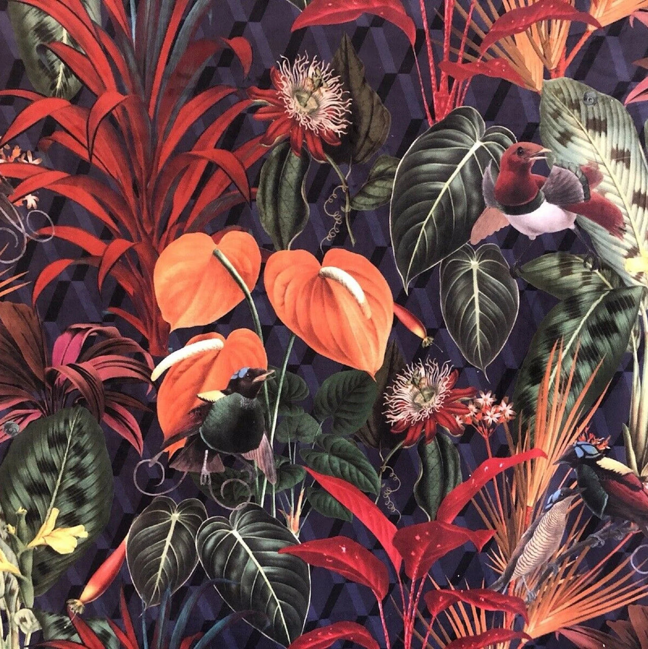 Animal and plant themed velvet fabric
