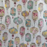 Thumbnail for Upholstery fabric with traditional lantern and bird design
