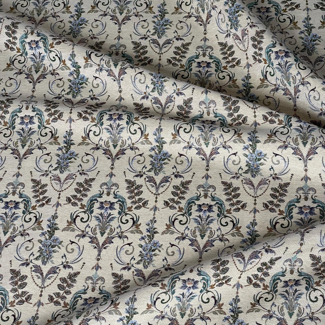 Vintage inspired damask woven fabric