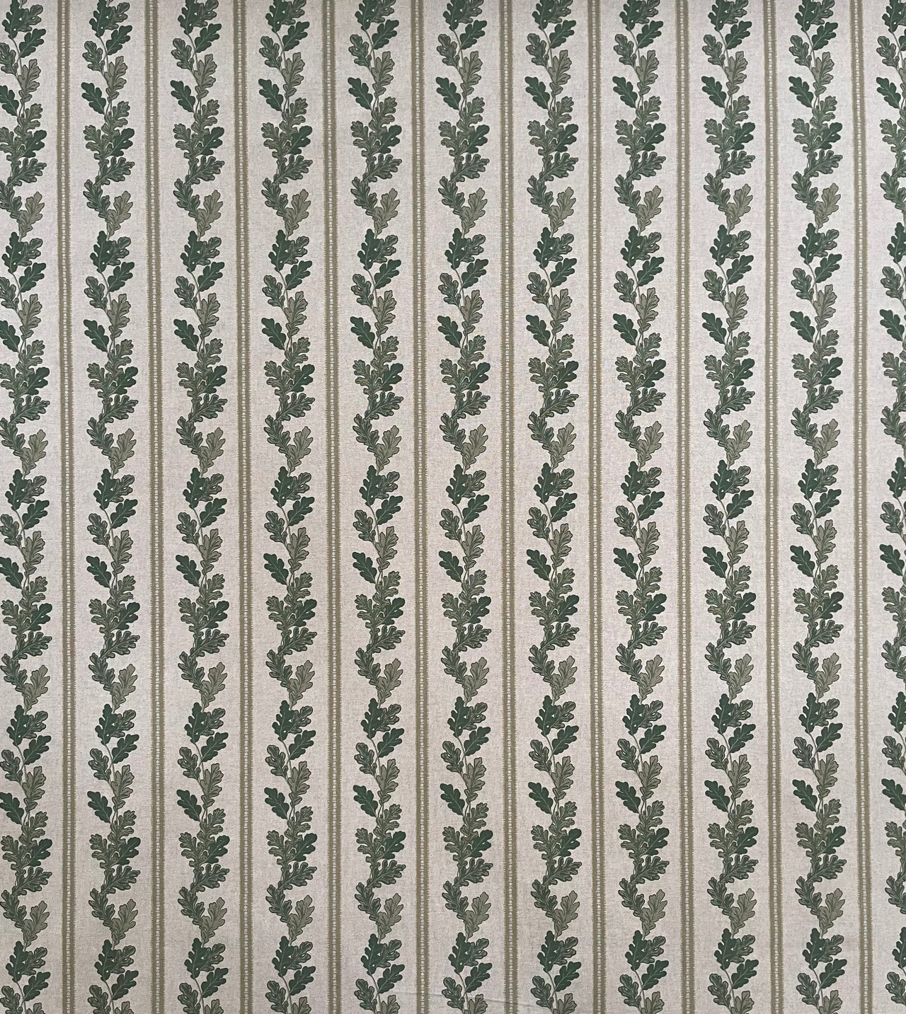 Forest pattern fabric with vertical oak leaves
