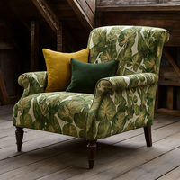 Thumbnail for Nature-themed green leaf upholstery.

