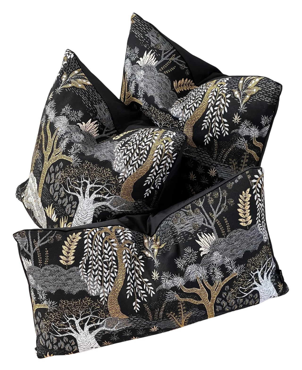 UK-made woven botanical cushion cover with velvet back.