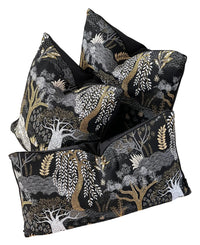 Thumbnail for UK-made woven botanical cushion cover with velvet back.