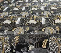Thumbnail for Fabric roll of Baobab Botanical black and gold textile.