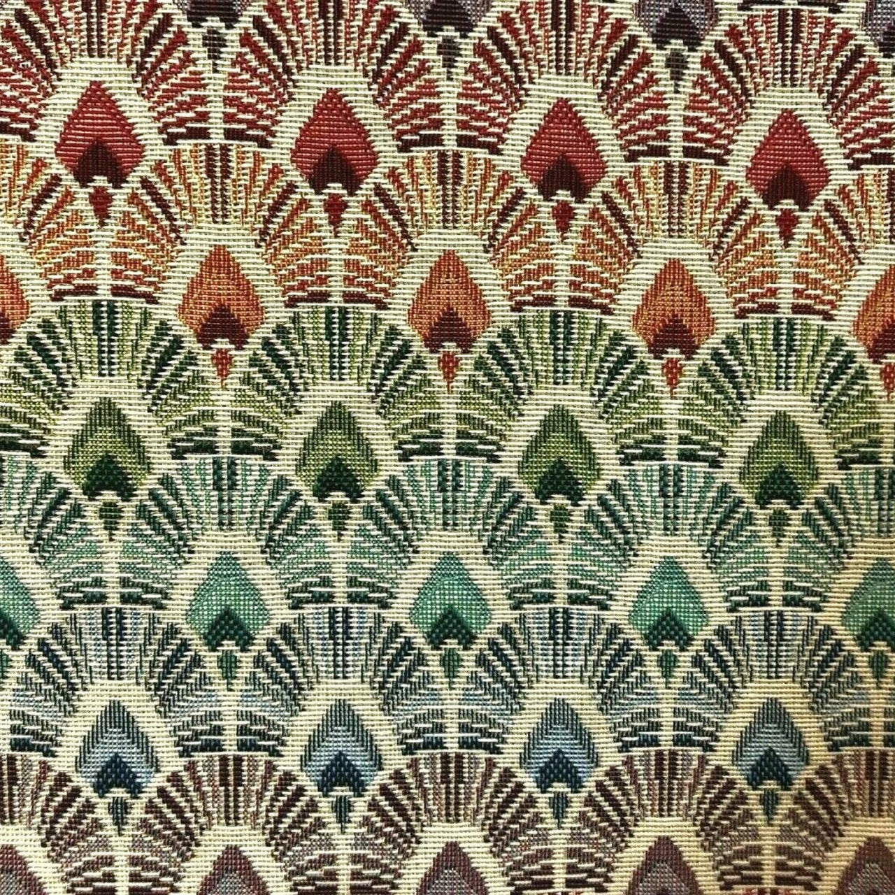 Upholstery fabric with bow arch pattern.

