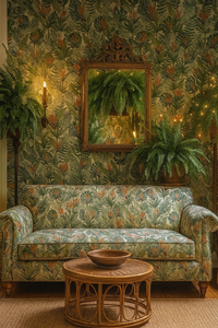 Thumbnail for Colorful Birds of Paradise pattern on woven textile