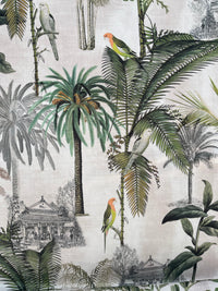 Thumbnail for Exotic birds and greenery printed on velvet