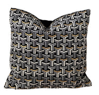 Thumbnail for Graphic modern pillow with Nordic geometric patterns.