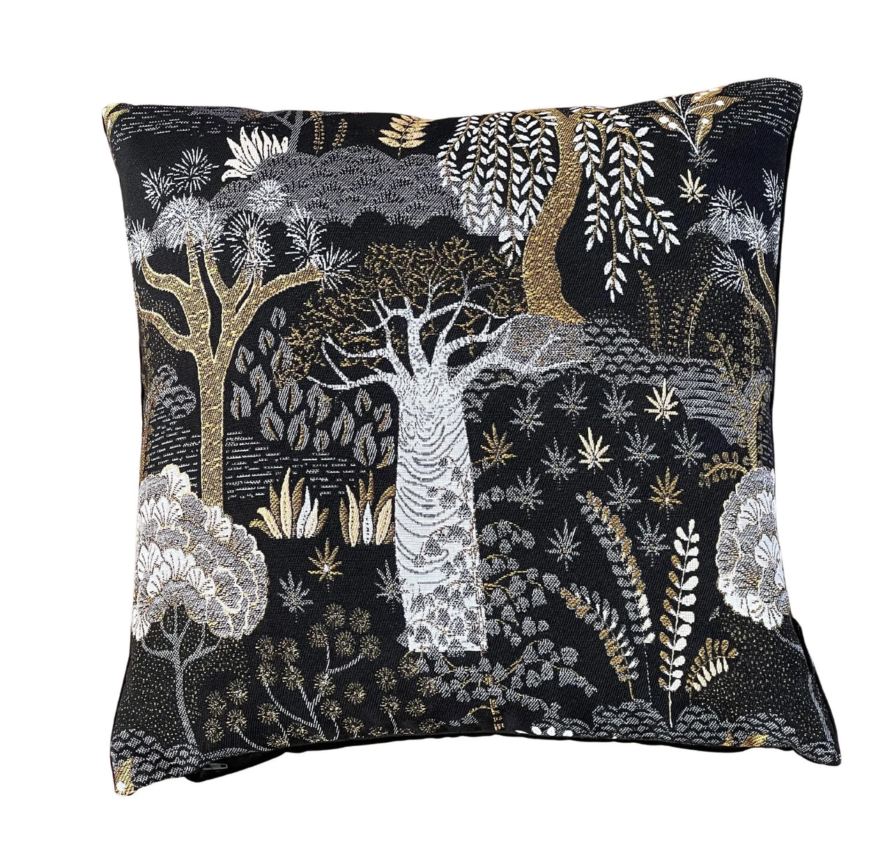 Elegant botanical print pillow for contemporary interiors.