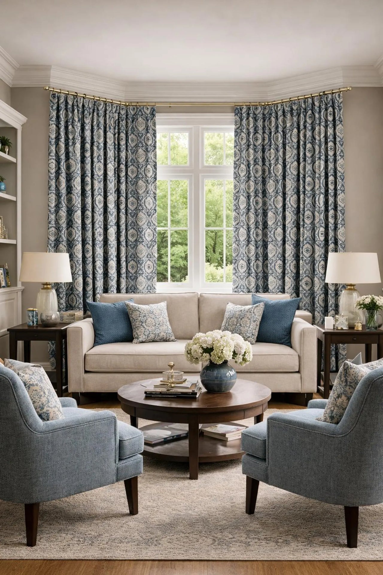 Linen look ikat cotton fabric by the metre