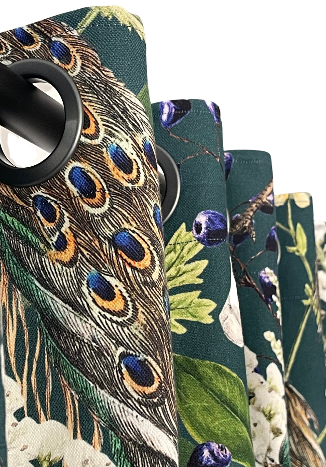 Nature and wildlife-inspired curtains.