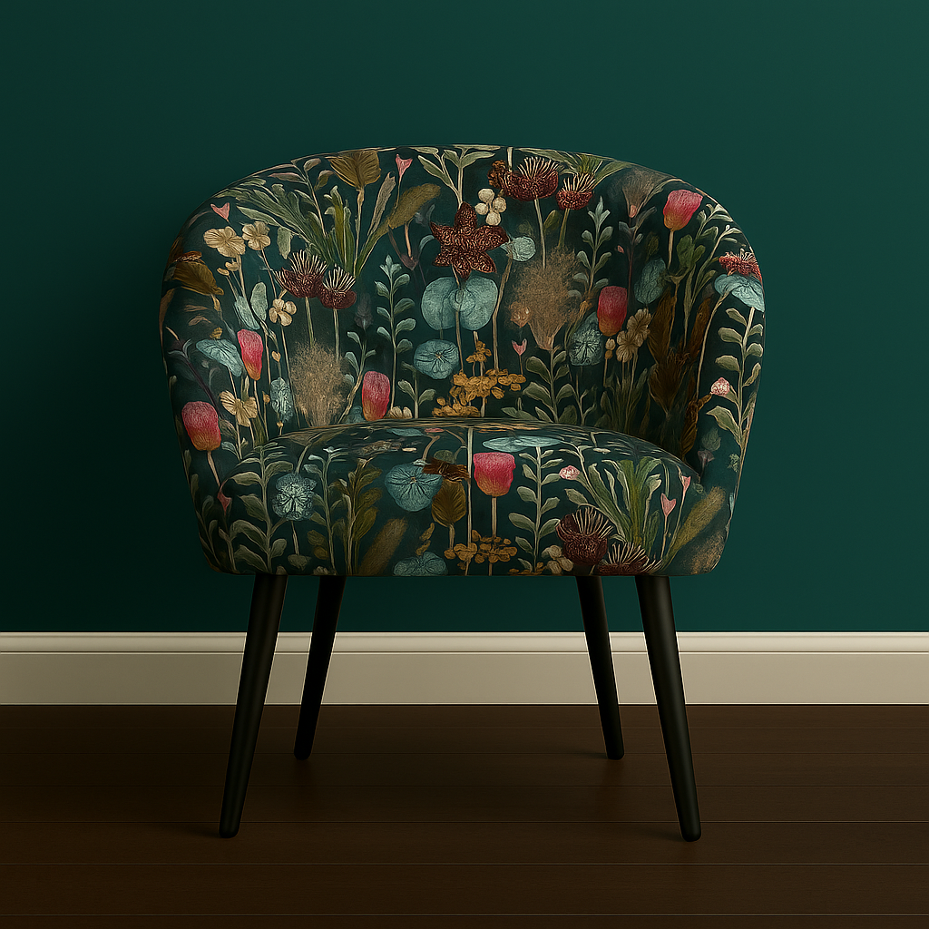 Luxury velvet with botanical print