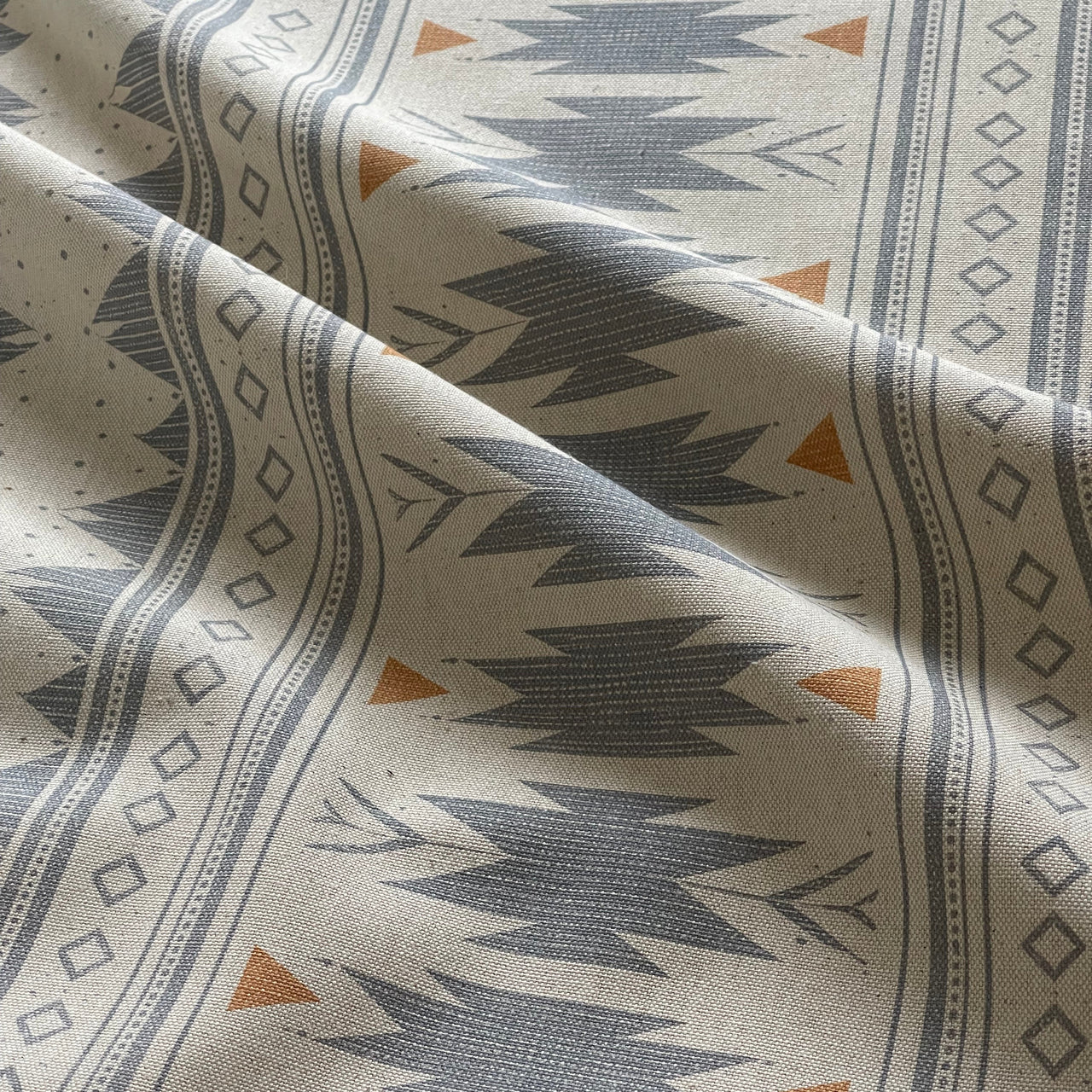Southwestern Aztec fabric in blue tones for upholstery and curtains