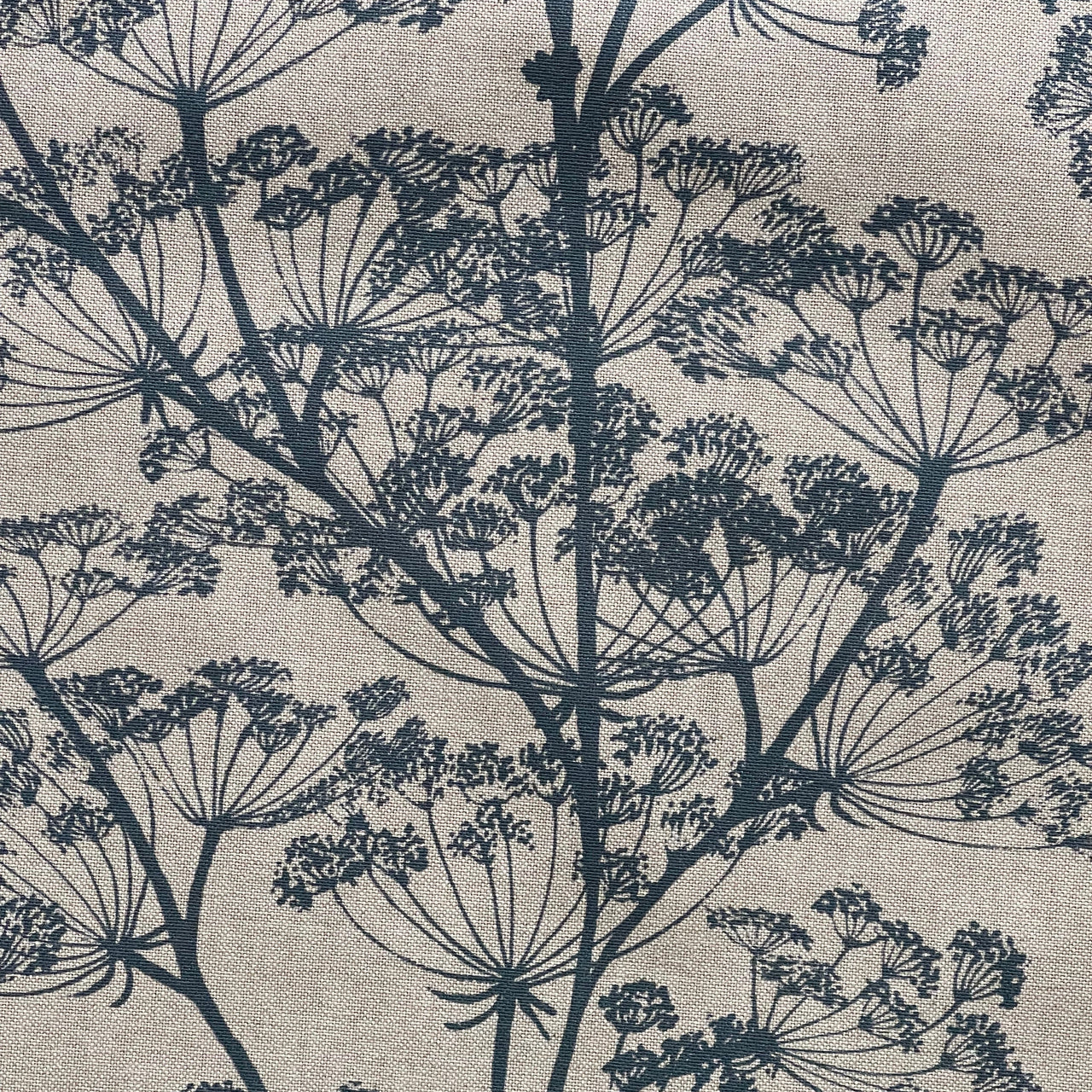 Country style blue botanical fabric for upholstery and soft furnishings
